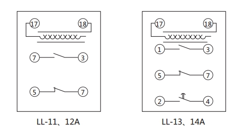 LL-14A繼電器內(nèi)部接線