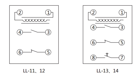 LL-12繼電器內(nèi)部接線