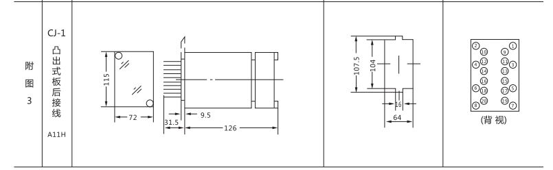 JC-2沖擊繼電器外形結構及開孔尺寸圖2