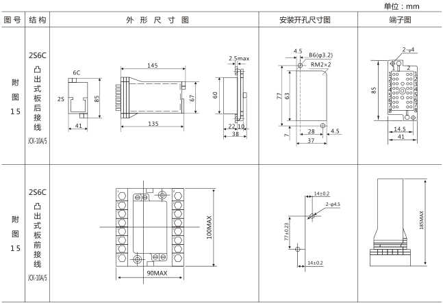 SS-17B型時(shí)間繼電器外形及開(kāi)孔尺寸圖片