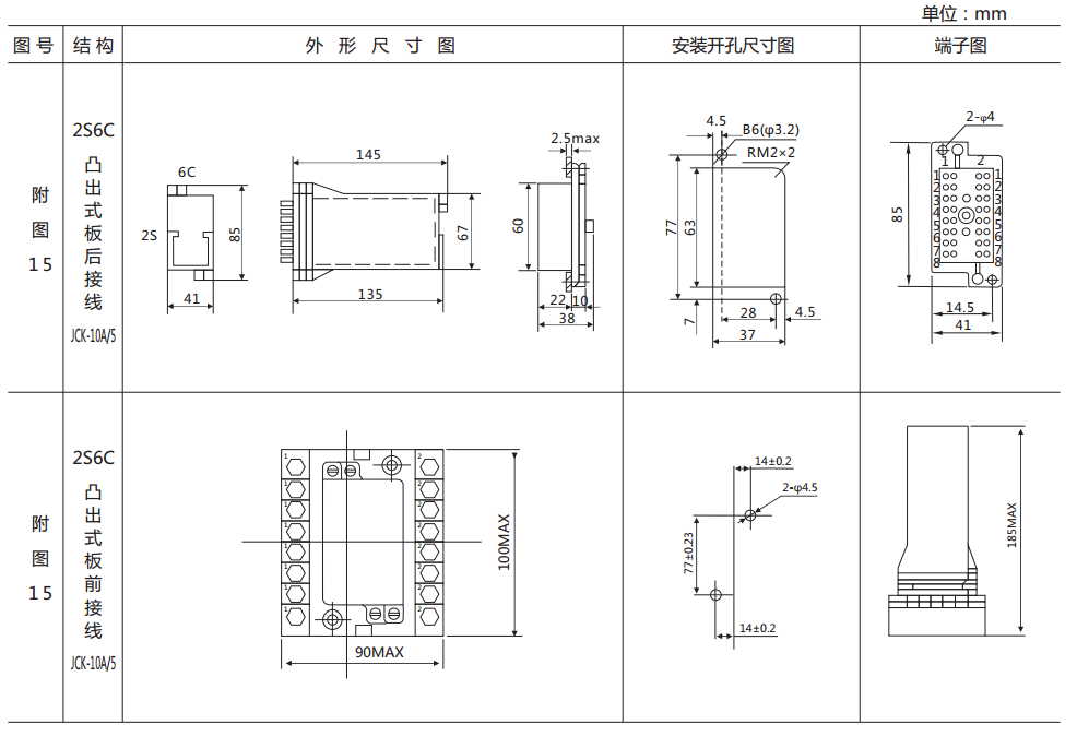 DZB-12CE/600保持中間繼電器外形及開(kāi)孔尺寸